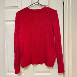 Ralph Lauren Cable-Knit Cotton Crewneck Sweater